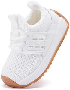 BMCiTYBM Baby Walking Sneakers Boys Girls Shoes Breathable Non Slip 6 9 12 18 24 Months White Size 18-24 Months Toddler