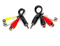 Generic Cabletech 3.5Mm Aux Male Plug To 3Rca Female Audio Video Av Cable Length (7 Inch) Tv Av Component Adapter Audio Video Composite For Tcl Tv -All Model Tv-Camcoder Av Output - Multicolor