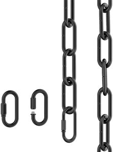 garini 3 Feet Industrial Black Light Fixture Chain, Metal Pendant Chandelier Chain