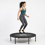 Hop N Play Imported Folding Trampoline Jumping Trainer for Adults and Kids, Rebounder Trampoline with Metal Springs and Padding for Indoor and Outdoor 48 Inch Size (Black)