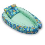 Kradyl Kroft Baby Nest Bed for Babies & Infants | Portable Baby Bedding Set with Pillow | 100% Cotton Removable Covers | Double Side Baby Sleeping Bed | Baby Sleeping Pod (Rocket)