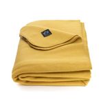 Arcturus Military Wool Blanket - 4.5 lbs, Warm, Thick, Washable, Large 64" x 88" - Great for Camping, Outdoors, Sporting Events, and Survival Kits (Gold)
