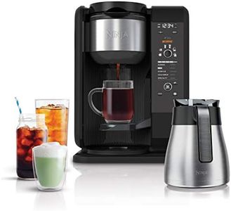 Ninja Hot and Cold Brewed System, Tea & Coffee Maker, with Auto-iQ, 6 Sizes, 5 Styles, 5 Tea Settings, 50 oz Thermal Carafe, Frother, Coffee & Tea Baskets, Dishwasher Safe Parts, Black, CP307