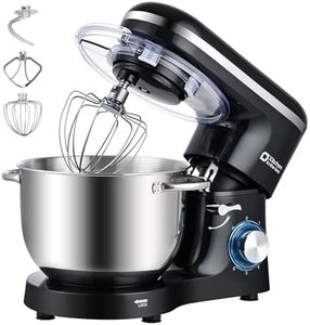 Kitchen in the box Stand Mixer, 6.5QT Kitchen Mixer, 6-Speed 660W Dough Mixer with Egg Whisk,Dough Hook,Beater for Home Baking (Black, 6.5QT)