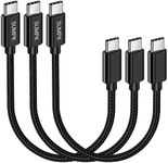 USB C to USB C Fast Charging Cable 60W,[3-Pack 8 inch] USB 2.0 Type C Charger Cord Compatible with Samsung Galaxy S21/S21+/S20+ Ultra Note 20, Pixel 4/3 XL, MacBook Air iPad Pro