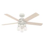 Hunter Hardwick Indoor Ceiling Fan with LED Lights and Remote Control, 52", Fresh White