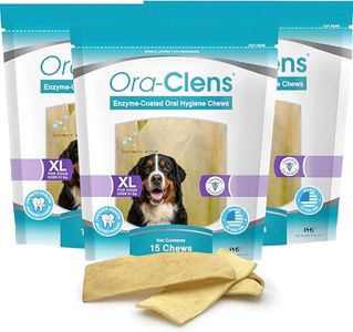 Oral Hygiene Chews for X-Large Dogs – Enzymatic Dental Treats for Daily Oral Care, Helps Clean Teeth & Freshen Breath, Supports Plaque & Tartar Control – 15 Chews (3 Pack)