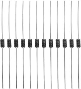 EMSea 200PCS 1N4002 Rectifier Diodes 1A 100V Electronic Silicon Diodes Electronic Components for Solar Panel Charger Circuit Product Development Converter