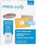 Pres-a-ply Labels for Laser & Inkjet Printers, 5 x 1.75", White, Box of 8000 (30640)