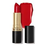 REVLON Lipstick, Super Lustrous Lipstick, Creamy Formula For Soft, Fuller-Looking Lips, Moisturized Feel, 775 Super Red, 0.15 oz