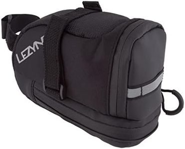 LEZYNE L-Caddy Bicycle Saddle Bag, Road, Mountain, Gravel Bike, Seat Pack, Black, Velcro Attachment, 1.2L, Black/Black