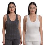 Fashiol Women Cotton Thermal Wear Sleeveless Inner Body Warmer Thermal Spaghetti Top Combo Set Winter Sameej for Women Girls, 36 Size, Grey