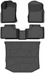 TadaMark Floor Mats Fit for Jeep Grand Cherokee/Dodge Durango 2016-2021, Grand Cherokee WK 2022, All Weather Odorless Anti-Slip Mats Black, 1st & 2nd Row Full Set + Car Trunk (5 seat)