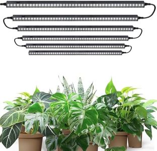 Barrina T5 2FT Grow Lights for Indoor Plants, 5000K Grow Light Bulbs with Black Cover, 60W(6 x 10W), Grow Light Strip with Switch Cord, Linkable, Plug and Play, 6 Packs