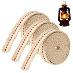 3 Rolls Lamp Wick Lantern Wicks - 10 Ft 1/2 Inch Flat Cotton Oil Lamp Wick Replacement Oil Lanterns Wick with Stitch for Oil Lamps, Kerosene Lanterns and Candle Burners