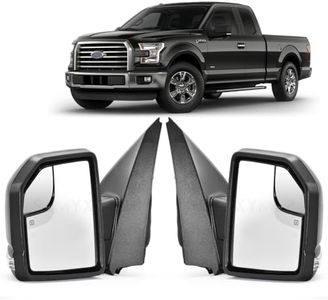 Passenger & Driver side Mirror compatible for Ford F150 2015 2016 2017 2018 with Blind Spot Glass,Power,Heated and Manual Folding,Replace FO1320523 FO1321523 (Driver + Passenger)