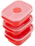 Décor 124850-004 Microsafe Microwave Food Container, Red (375ml * 3), 12.7 oz