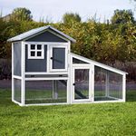 FeelGoodUK BUNNY ARK - Hybrid - Double Tier Rabbit Hutch and Run Guinea Pig Hide House Cage Pen Home (RH10)