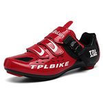 Mens Road Bike Cycling Womens Shoes Peloton Bike Shoes Compatible with SPD and Delta Cleats Riding Shoe Indoor Outdoor Red 235