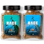Rage Coffee Flavoured Instant Coffee Combo Pack (Irish Hazelnut & Creme Caramel) | Made Using 100% Arabica Premium Coffee | Smooth, Low Calorie, No Added Sugar | Hot & Cold Coffee | 50g each (50 * 2)