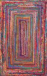 nuLOOM Tammara Bohemian Hand Braided Area Rug, Oval 7x9, Multi