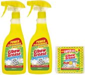 2X Elbow Grease All-purpose Degreaser Spray- 2X 500 ml- Effective Cleaner Formula for Kitchen, Fabric, and Metallic Surfaces with 1 Pack of Elbow Grease Power Cloth