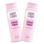 HAPPY CURVES Comfort Powder: Talc Free Anti Chafe Body & Foot Powder Deodorant to Control Inner Thigh Chafing, Private Areas, and All Over Body for Women (5 Ounce (Pack of 2), Fragrance-Free)