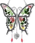 Butterfly Garden Christmas Mum Gifts for Birthday Best Mum Birthday Gifts Presents, I Love You Mum Hanging Wind Chime with Pressed Flower, Mother Birthday Gifts for Mum Mom