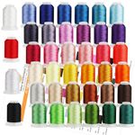 New brothreads 40 Brother Colors 100% Polyester Machine Embroidery Thread Kit 500m - Compatible for Home-Based Embroidery Sewing Machine