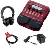 Zoom B1 Four Electric Bass Effects Processor with Polsen HPC-A30 Monitor Headphones, 9V Power Adapter & 10ft Instrument Cable Bundle