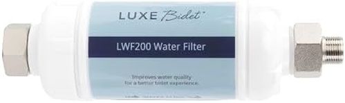 LUXE Bidet 4-in-1 Filtration Water Filter for Bidets, Removes Calcium, Chlorine, & Sediments, Only Compatible with NEO Plus Series Bidet Attachments (3/8" x 3/8")