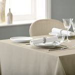 Vision Linens 100% Spun Polyester Plain Design Coloured Tablecloth, Dining Table Cover for Square & Rectangular Tables, Stain Resistant, Machine Washable, Pampas - 114 x 114cm