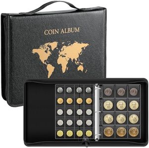 Ettonsun Coin Collection Book for Collectors, 260 LARGE Pockets Coin Collecting Storage Holder Album, Coin Collection Supplies Foreign Money Organizer Display Case for All Coins (Diam Less than 2.3")