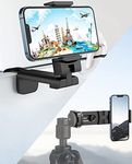 MiiKARE Phone Stand Adjustable Clamp Holder Mount 360 Rotating Bracket,Portable Phone Holder with Adjustable Tripod Adapter Compatible with i'Phone 11&G'alaxy Note 10 S9 and More for Desk Bed Plane