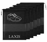 LAXIS - Shoe Bag for Travel & Storage Organizer for Women & Men | Travel Accessories Shoe Bags Pouches | Travel Shoe Cover for Travelling Travel Essentials (Black, Pack of 6)