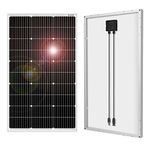 DOKIO 100w 18v Solar Panel German TÜV Certification Monocrystalline(HIGH Efficiency) to Charge 12v Battery(Vented AGM Gel) or Off-Grid and Hybrid Power System for Home/Garden RV,Boat…