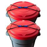 ZONDER Trash Can Locks | Bungee Cord Outdoor Trash Can Locks for Raccoons Animals | Neat Yard | Bear Garbage Bin Locks - Ease of Use - Durable - Double Pack