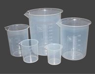 Fastro Transparent Measuring Beaker 50Ml 100Ml 250Ml 500Ml And 1000Ml For Measuring Solid And Liquids (5) Pcs Combo Pack (For Kitchen And Labortory) - Plastic