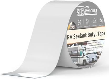 Rvhouse RV Roof Tape 4" x 50 Ft UV Resistant RV Sealant Tape Durable Waterproof and Airtight Adhesive for RV Roof Repair Camper Trailer Truck Boat Motorhome(White)