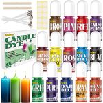 Candle Dye - 14 Colors Highly Concentrate Oil-Based Liquid Candle Dye Kit, Candle Dyes for Candle Making, Beeswax, Gel Wax, Paraffin Wax - Each 0.35 fl oz