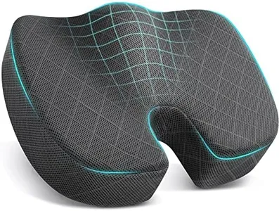 TushGuard Seat Cushion - Memory Foam Cushion for Office Chair, Car Seat, Airplane, Bleacher - Sciatica & Hip & Coccyx Pain Relief Desk Chair Cushion for Long Sitting Office Workers, Car Drivers