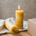 2 Pillar Beeswax Candles | Size: 5 cm Ø 12.5 cm H | 100% Beeswax | Elegant and Natural Handcrafted Illumination