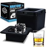 Clear Cube Ice Maker, Large Ice Cube Trays for Whiskey Bourbon Cocktails and Drinks, Filterable 4 Clearly Ice Cubes 2 Inch Mold for Freezer (Black)