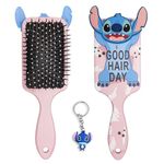 Cute Stitch Cartoon Animal Design Hair Brush with Soft Bristles, Ideal for Women and Girls, Perfect Hair Accessories Gift for Disney Fans.Pink