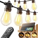 addlon 54FT(48+6) Solar String Lights Outdoor Waterproof with Remote&USB Port Solar Patio Lights Long Last for 20+Hrs, 3 Light Modes, Dimmable Solar Lights for Outside Backyard Party