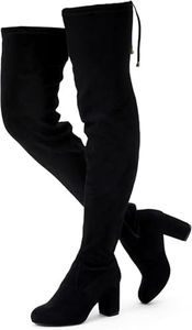 Vepose Women's Thigh High Over the Knee Boots, 3" Inch Block Chunky Heel Fashion Boot for Lady, 992 - Suede Black, Size 6.5 US (CJY992 Black 06.5)