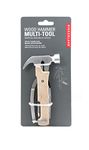 Kikkerland 10 in 1 Hammer Multi Tool - Mini Multipurpose Stainless Steel Tool with Beechwood Handle. Multi-Function Household, Emergency & Outdoor Survival Tools