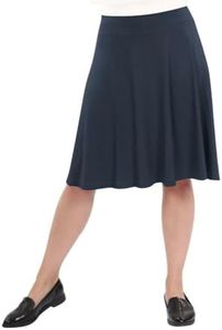 Kosher Casual Women's Mid-Knee Length Full A-Line Skater Skirt Extra Large Dark Navy