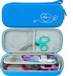 ButterFox Premium Stethoscope Case with Divider and ID Slot for 3M Littmann Classic III, Cardiology IV Diagnostic and More Stethoscopes with Pocket for Nurse Accessories (Blue)