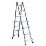 Stanz (TM) Aluminum Frame 12FT Multi Purpose Step Ladder Aluminum Switchable Ladder, Heavy Duty Commercial Grade Up to 330 Lb Weight Rating Made with Safety Construction